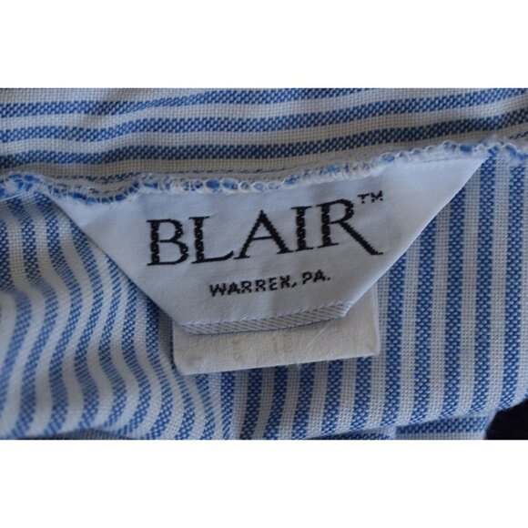 Vintage 80s‎ Striped Poly/Cotton Womens Shirt size 10 - Picture 8 of 10